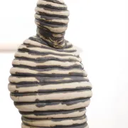 Andrea Dogterom ceramic sculpture women in stripes