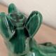 Set of green Art Deco ceramics - Large Pheasant & Shepherd Dog Vinta