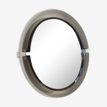 Miroir ovale rétro-éclairé Allibert,  vintage 1970 - 60x55cm