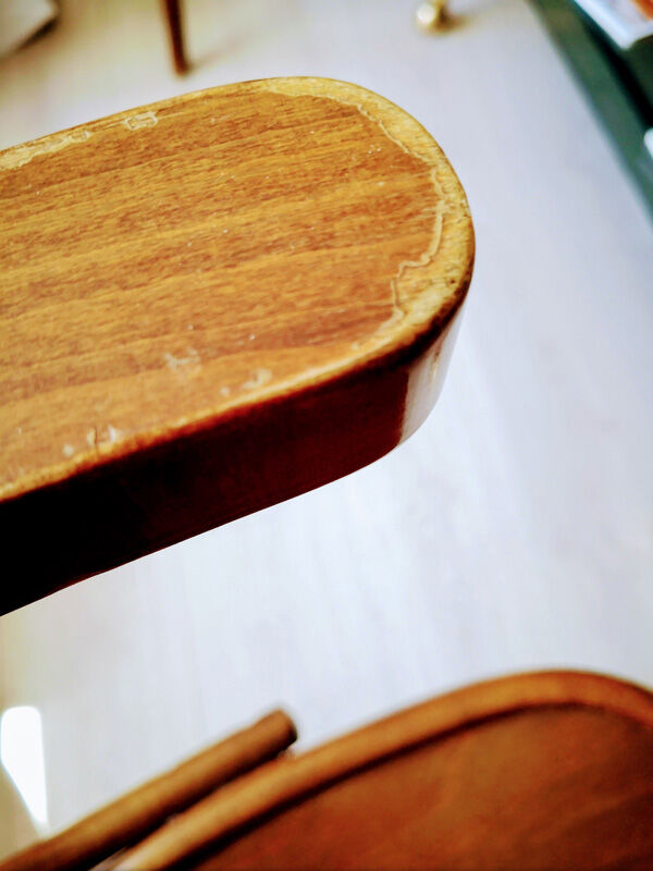 Fauteuil de bureau des années 50 en bois courbé