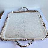 Old flat tray of service Christofle model rockeries silver metal