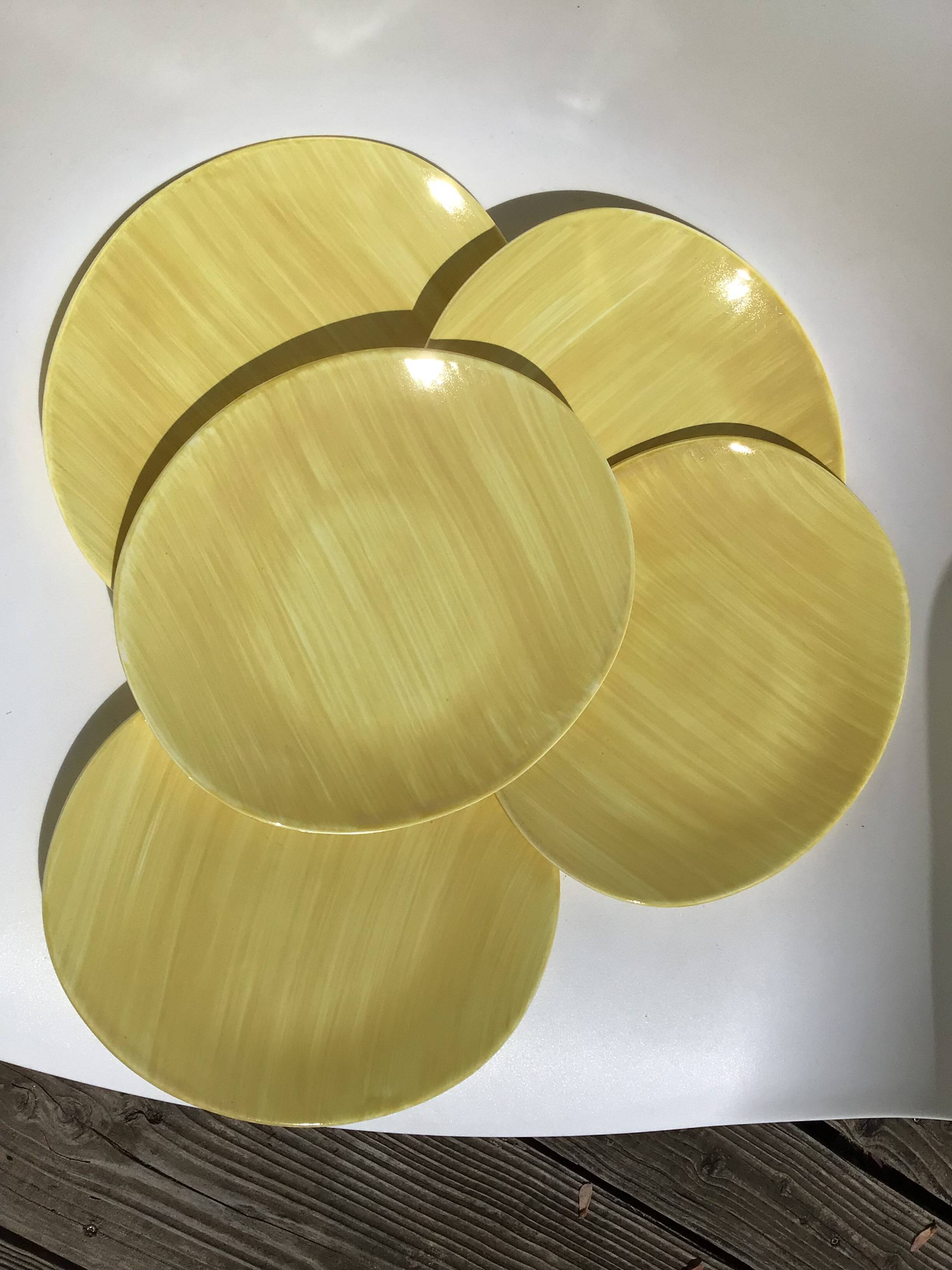 5 Salins Panama brushed oval dessert plates