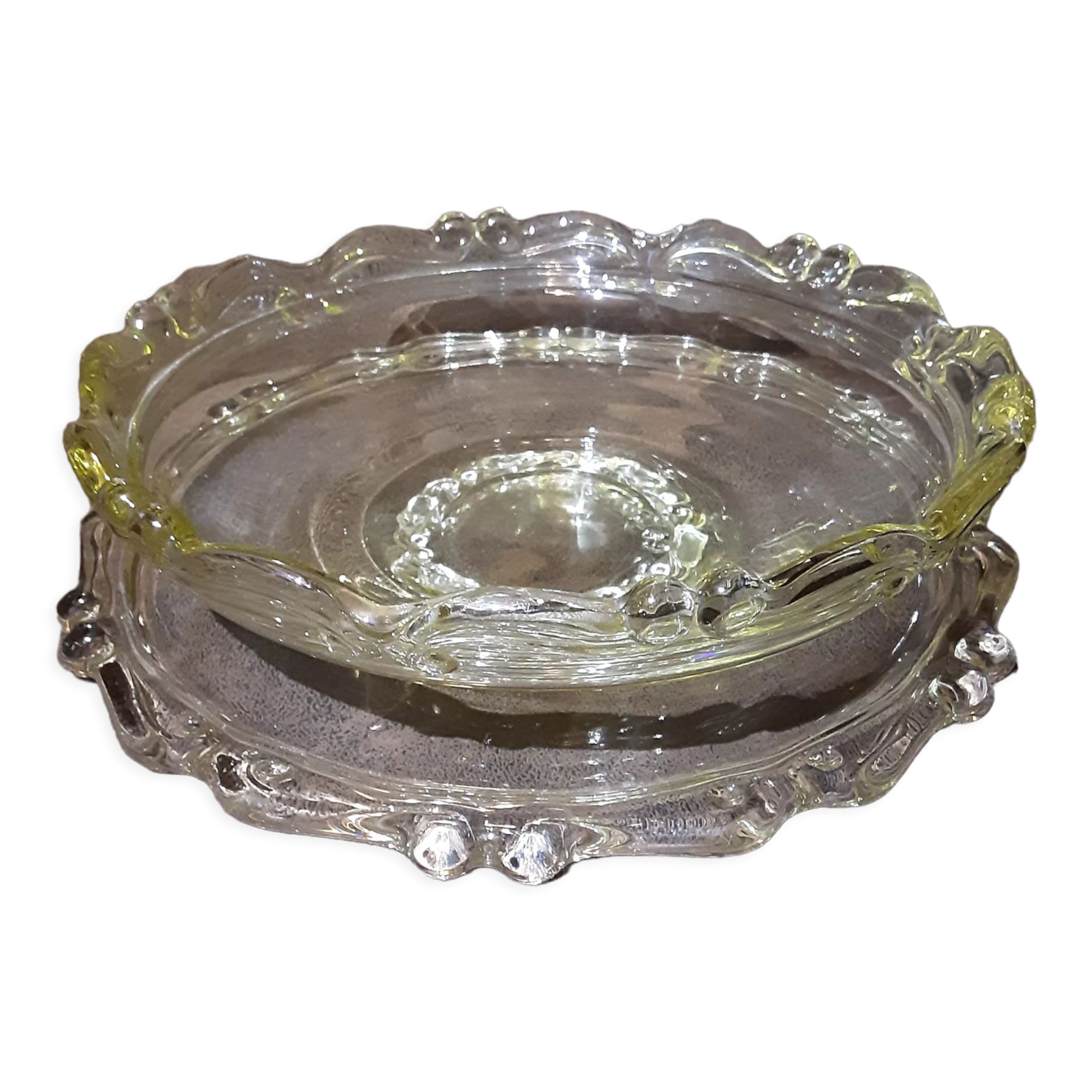 Coupe et plateau verre
