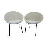 Pair of Lloyd loom armchairs 1922