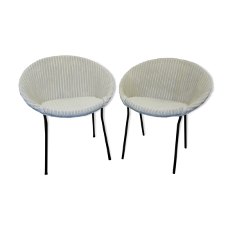Pair of Lloyd loom armchairs 1922