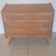 Commode bois et rotin vintage