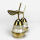 Duo of pear boxes in mother-of-pearl and brass 80s