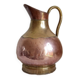 Copper and brass pitcher
