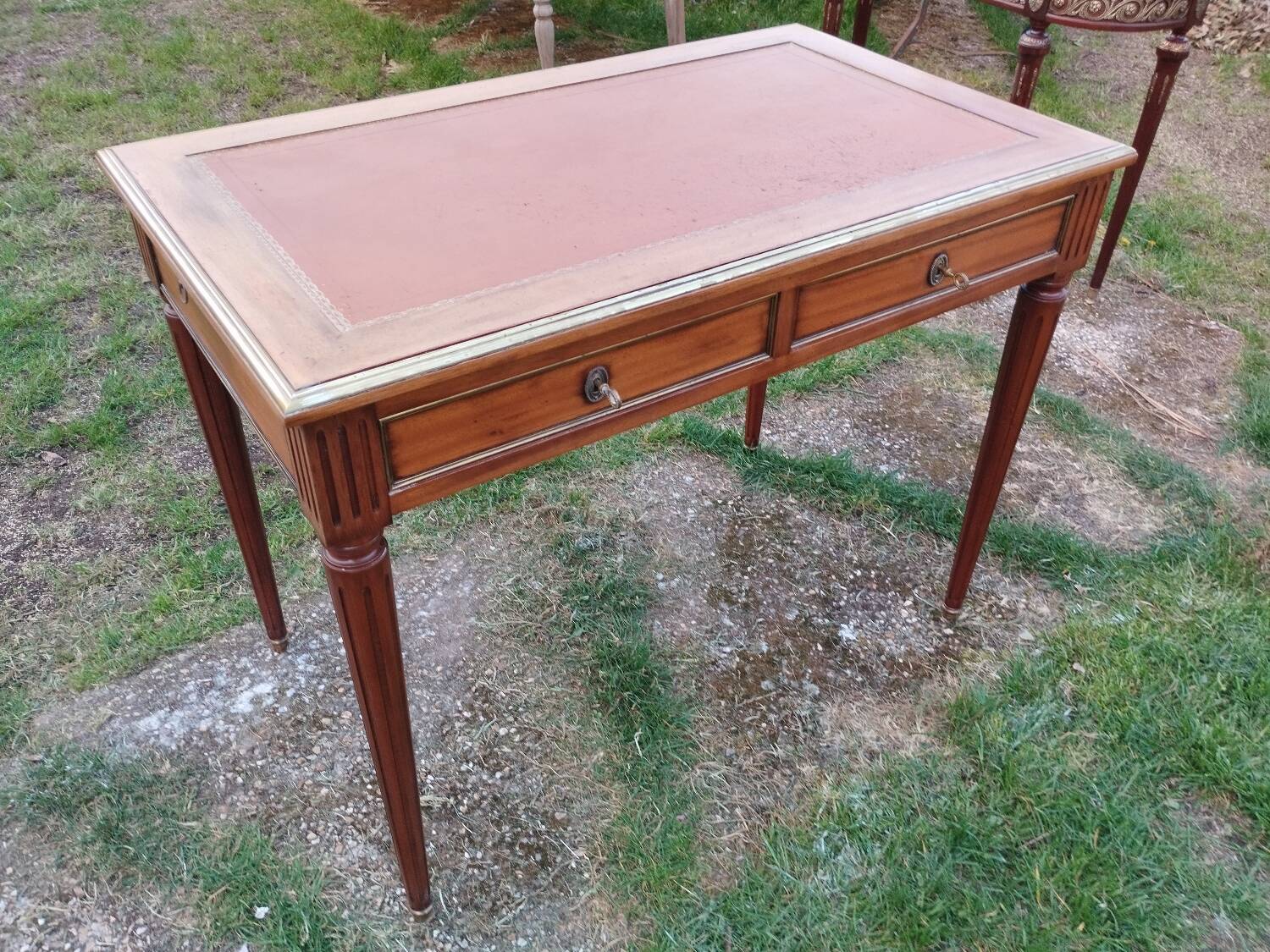 Antique Louis XVI style desk with drawers
