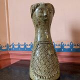 Anthropomorphic stoneware pitcher signed Jean Lerat