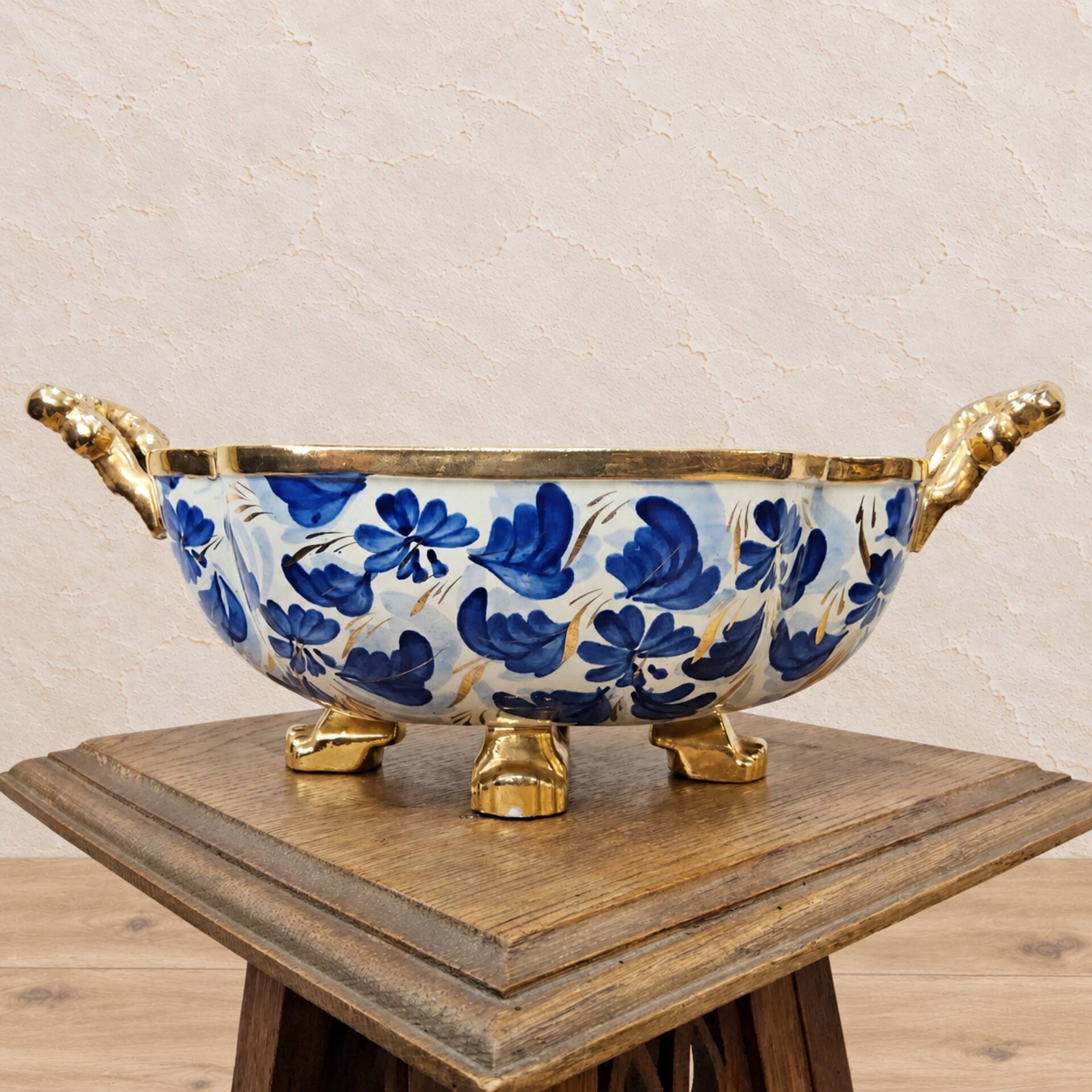 Vintage bonbonniere H. Bequet blue birds hand-painted