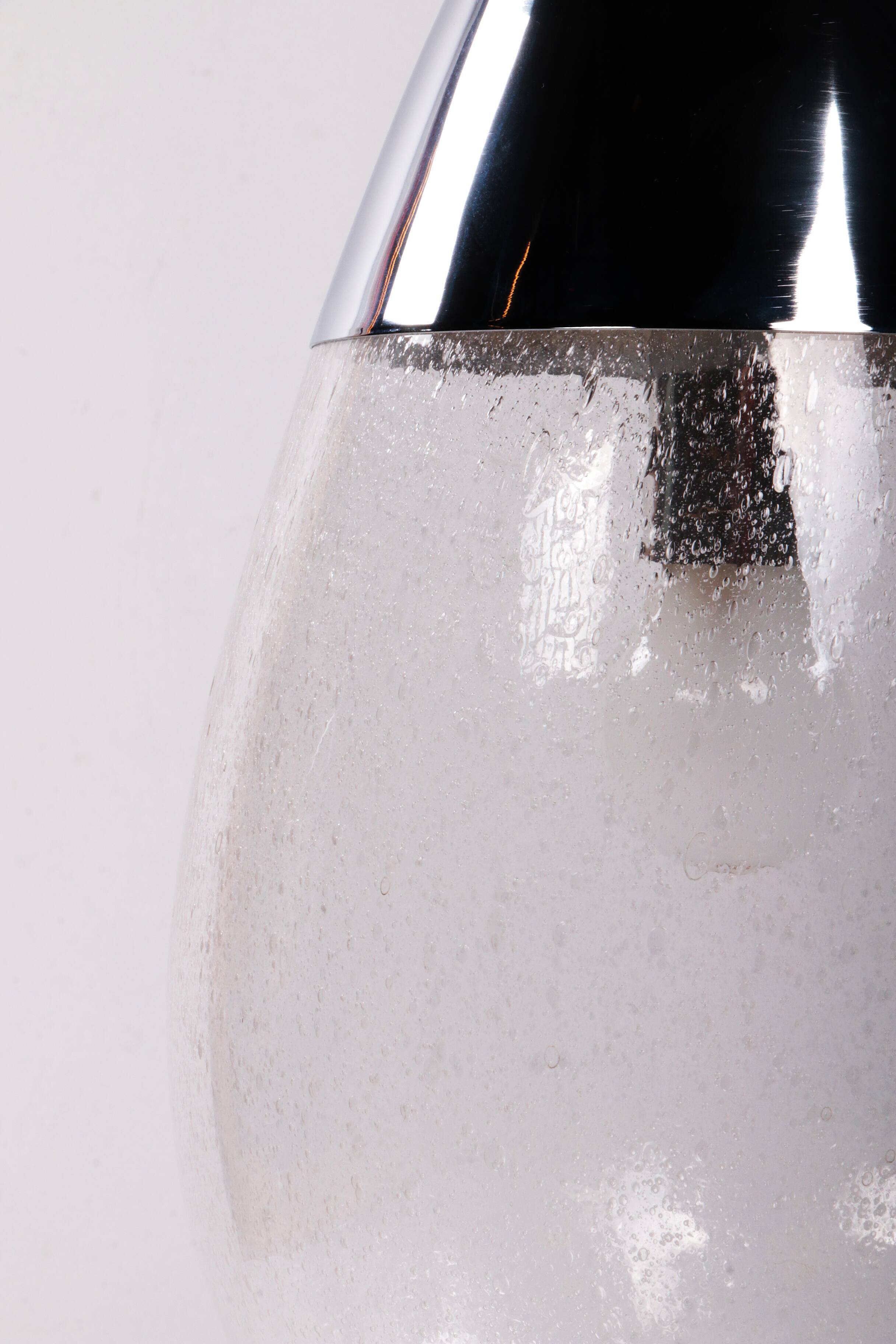 Set Hanging lamps by Glashutte Limburg Model Drop, 1970 Germany.