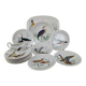 Gien service model birds in polychrome earthenware hand painted