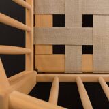 Danish mid century deep blue three seater sofa attr. to Stouby, 1980s.