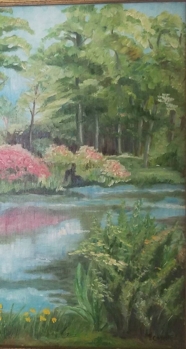 Peinture sur toile ''Flânerie dans le parc