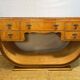 Table console vintage Art Déco en érable à œil d'oiseau 1920-1930 Sweep