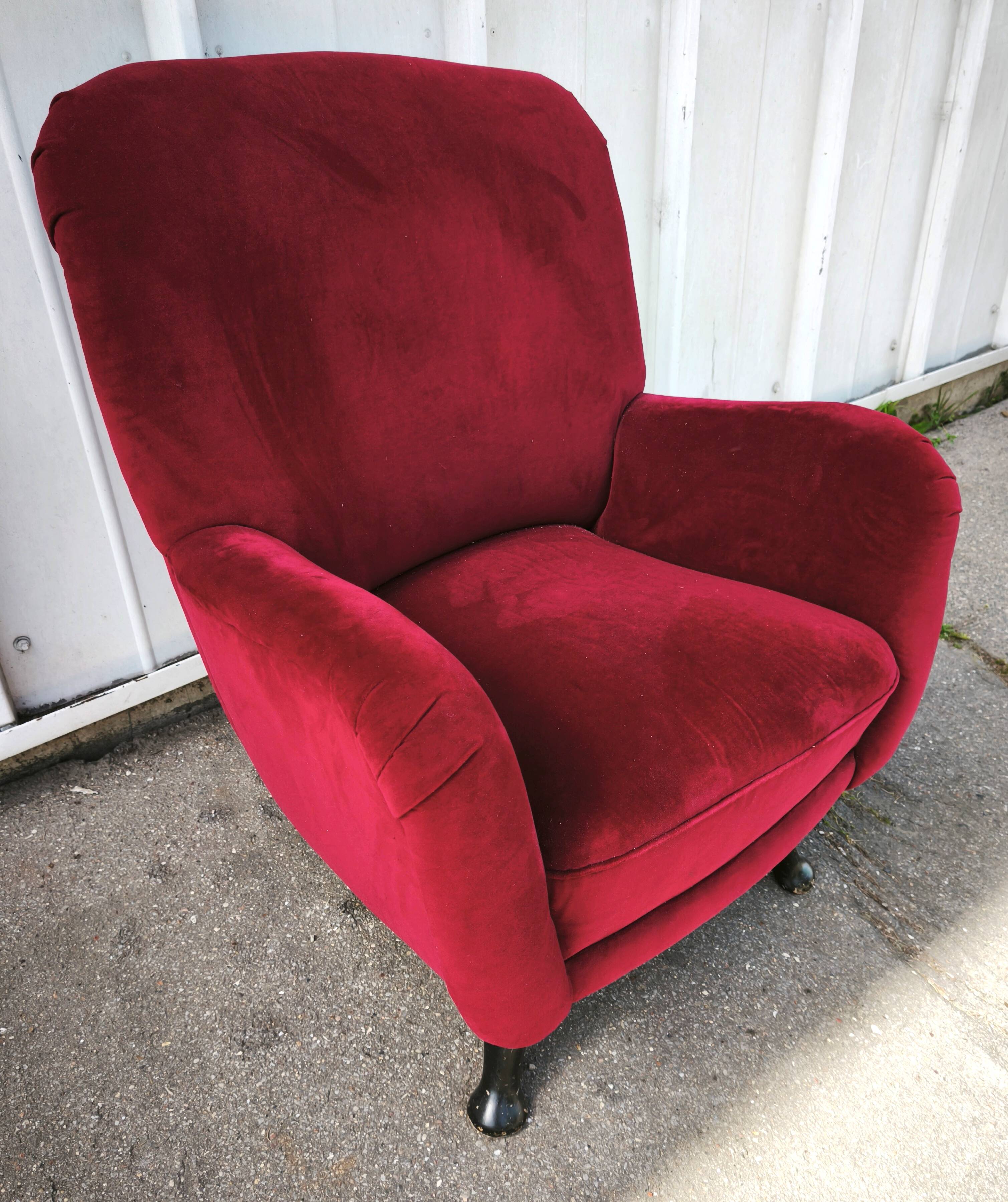 Velvet designer armchair