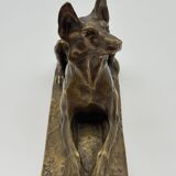 Bronze sculpture "German Shepherd" by Charles Virion (1865-1946)