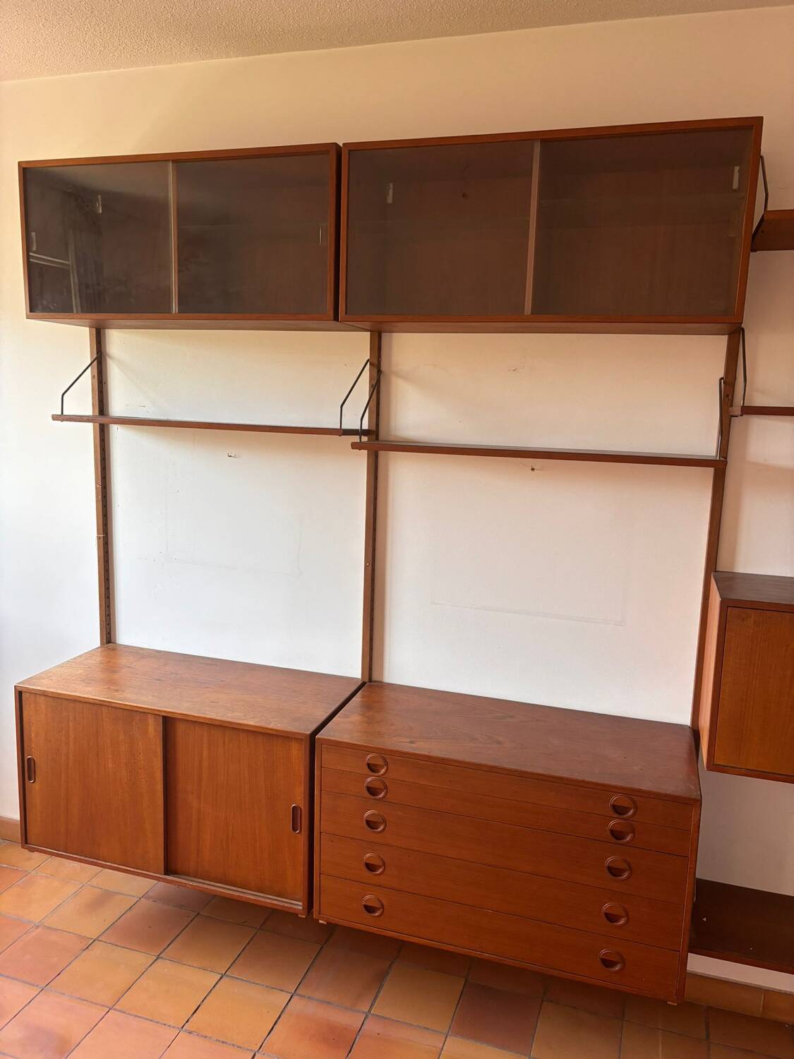 Étagère scandinave en teck modulable
