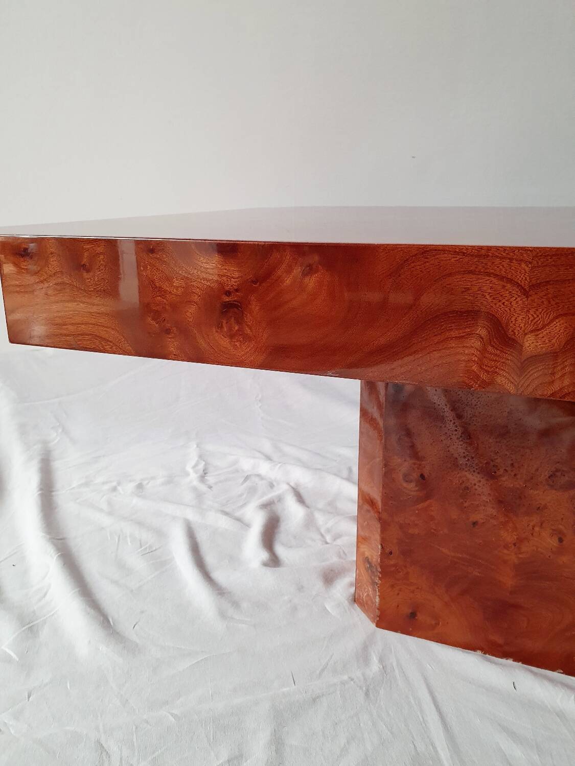 Elm burl coffee table, 70s