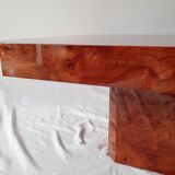 Elm burl coffee table, 70s