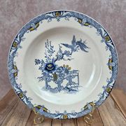 Assiette creuse en terre de fer polychrome Creil Montereau Kyoto,