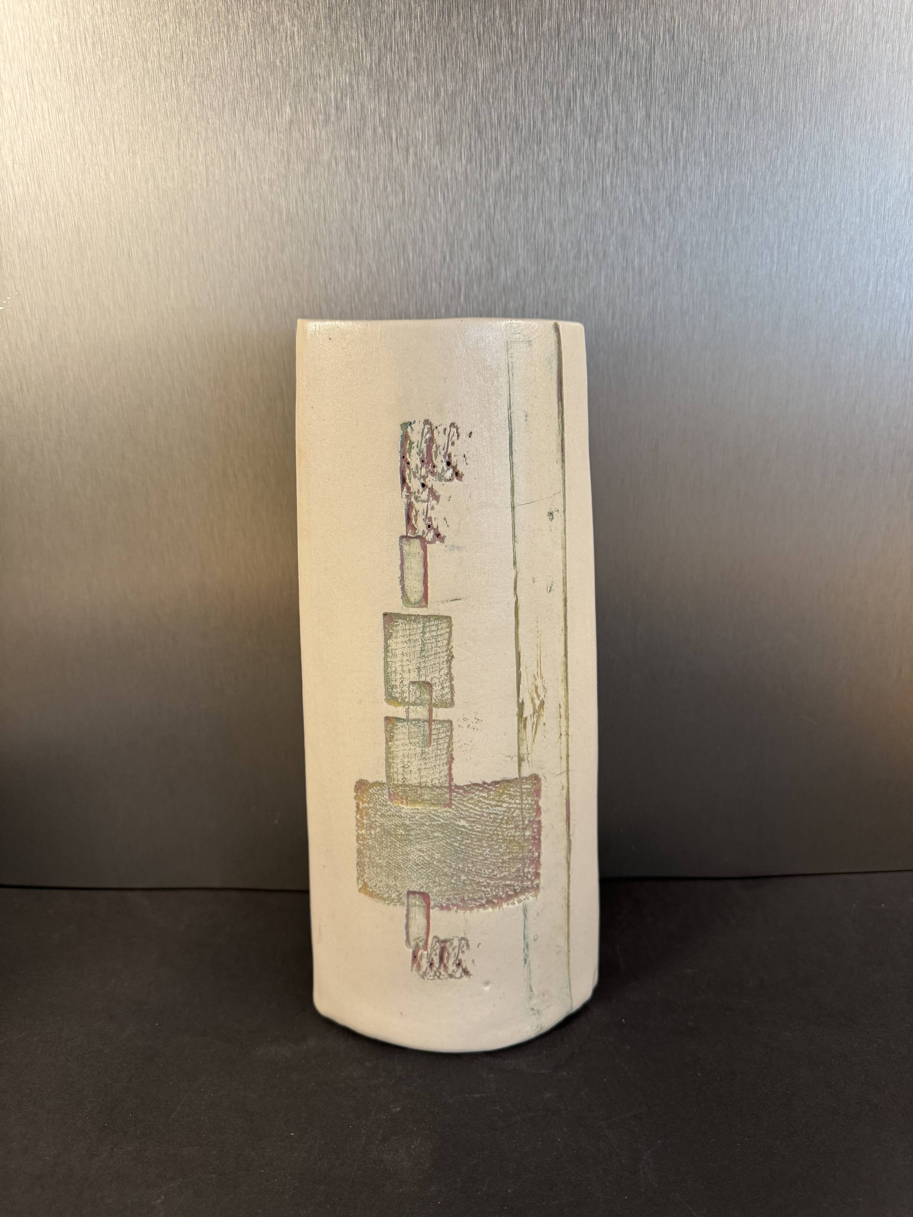 Glazed ceramic vase signed MB — France 1960s/70s
