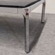 Table basse moderniste en ardoise et métal chromé, Italie vers 1970