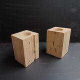 Paire de vases en bois