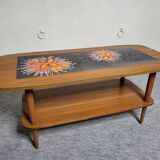 Coffee table 60s-70s scandinavian style tiles vallauris