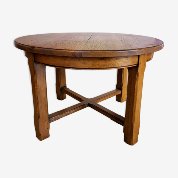 Extendable dining table and solid oak chairs