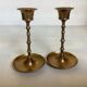 Paire de petits bougeoirs en laiton