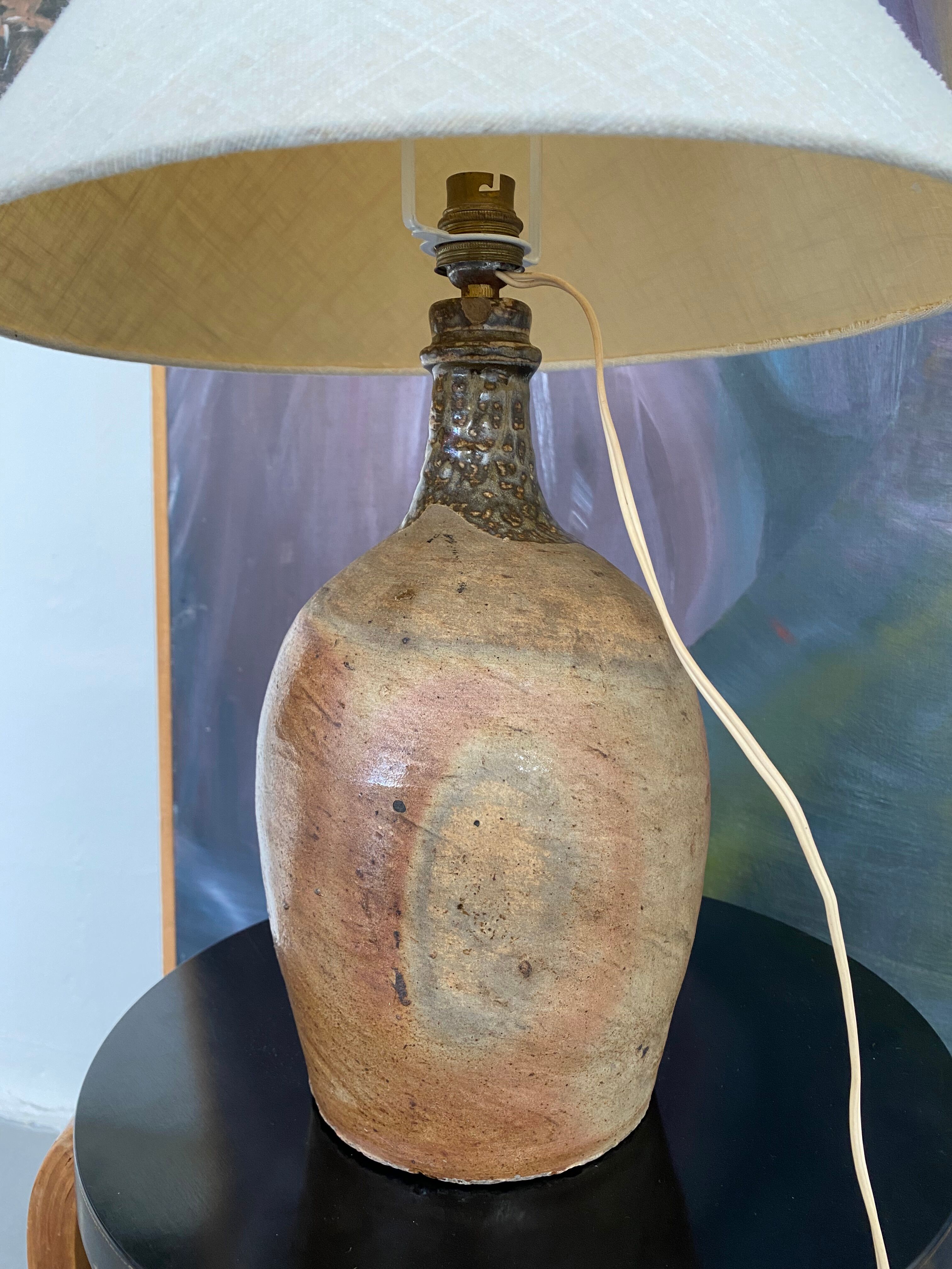 Lampe grès émaillé vintage années 60
