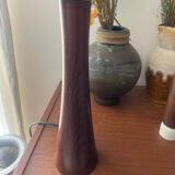 Vintage teak and raffia lamp