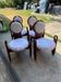 Set of 4 vintage dining chairs in brown pine and white fur by Szedleczky (1970s)