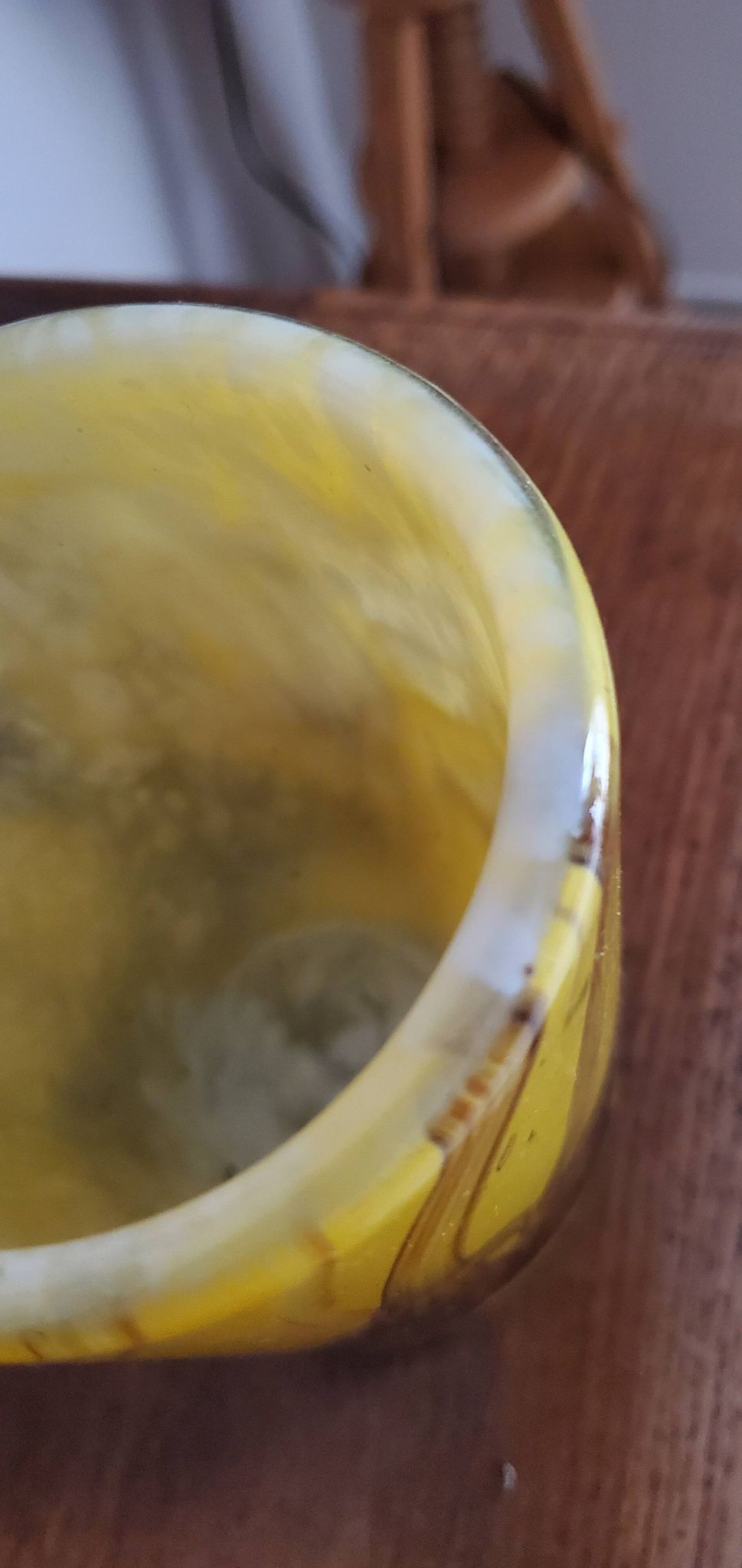 Yellow glass vase