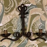 Paire d’appliques en fer forgé cordé
