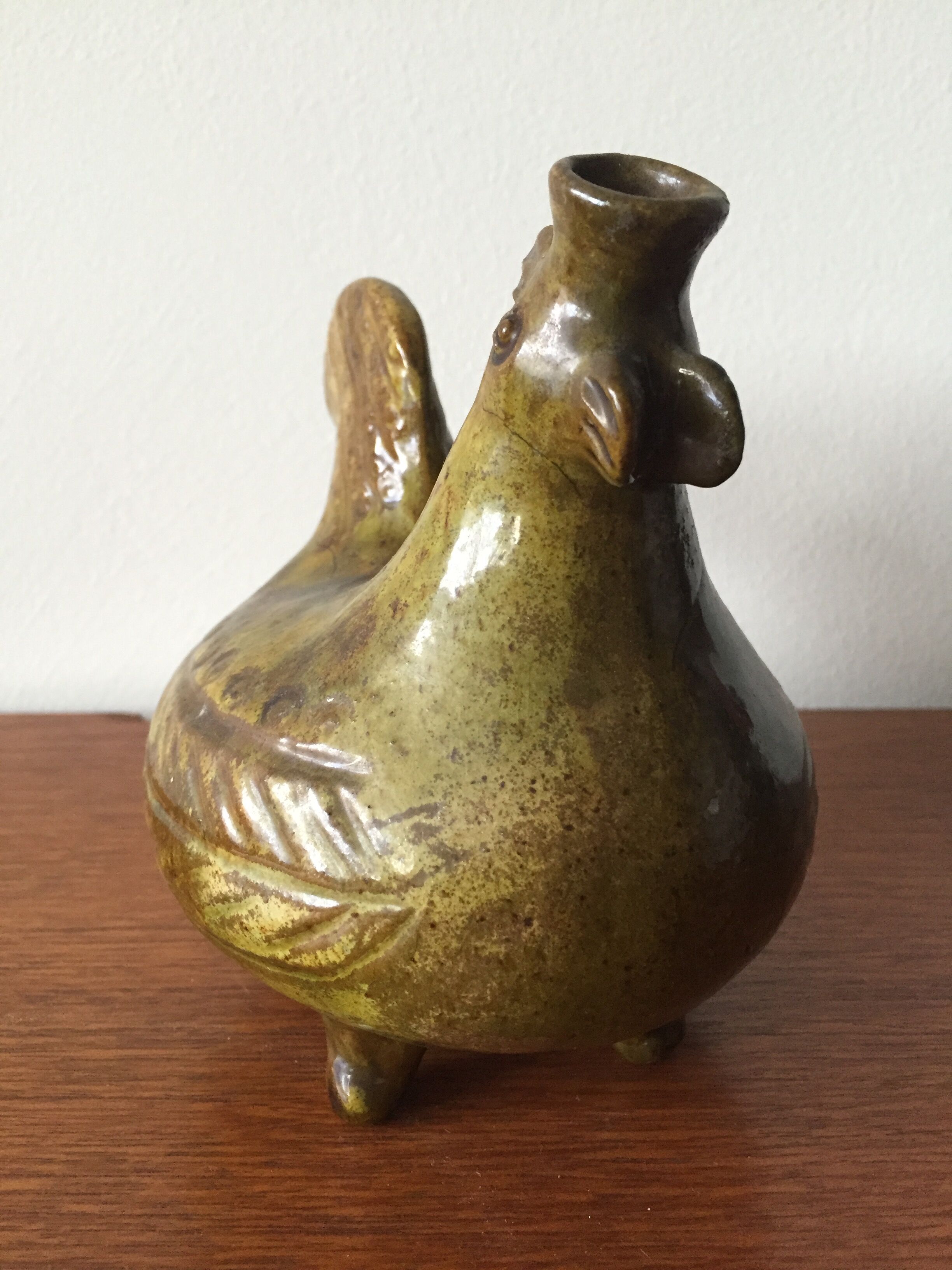 Ceramic rooster vase 1970