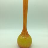 Vase soliflore orange et jaune vintage, signé