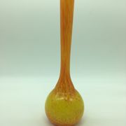 Vintage orange and yellow soliflore vase, signed