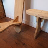 A pair of farm benches