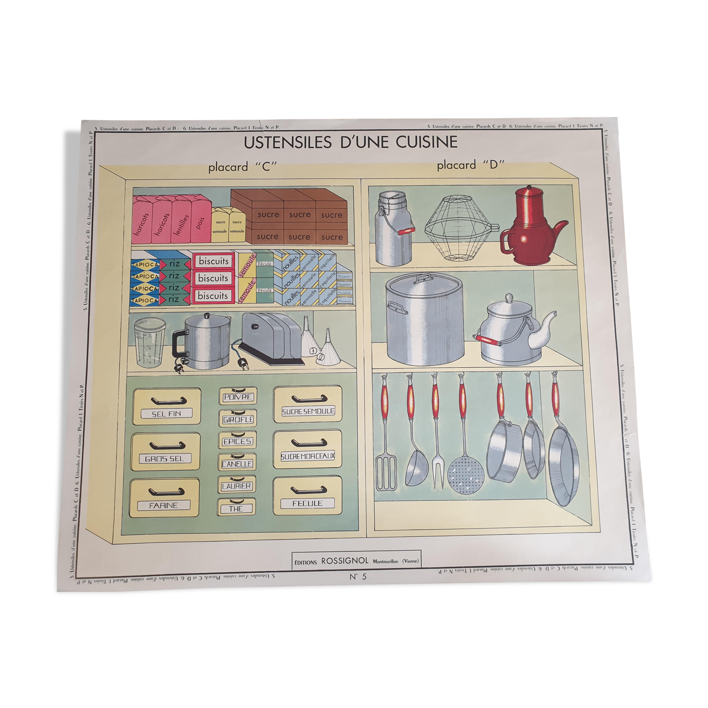 Vintage nightingale pedagogical poster