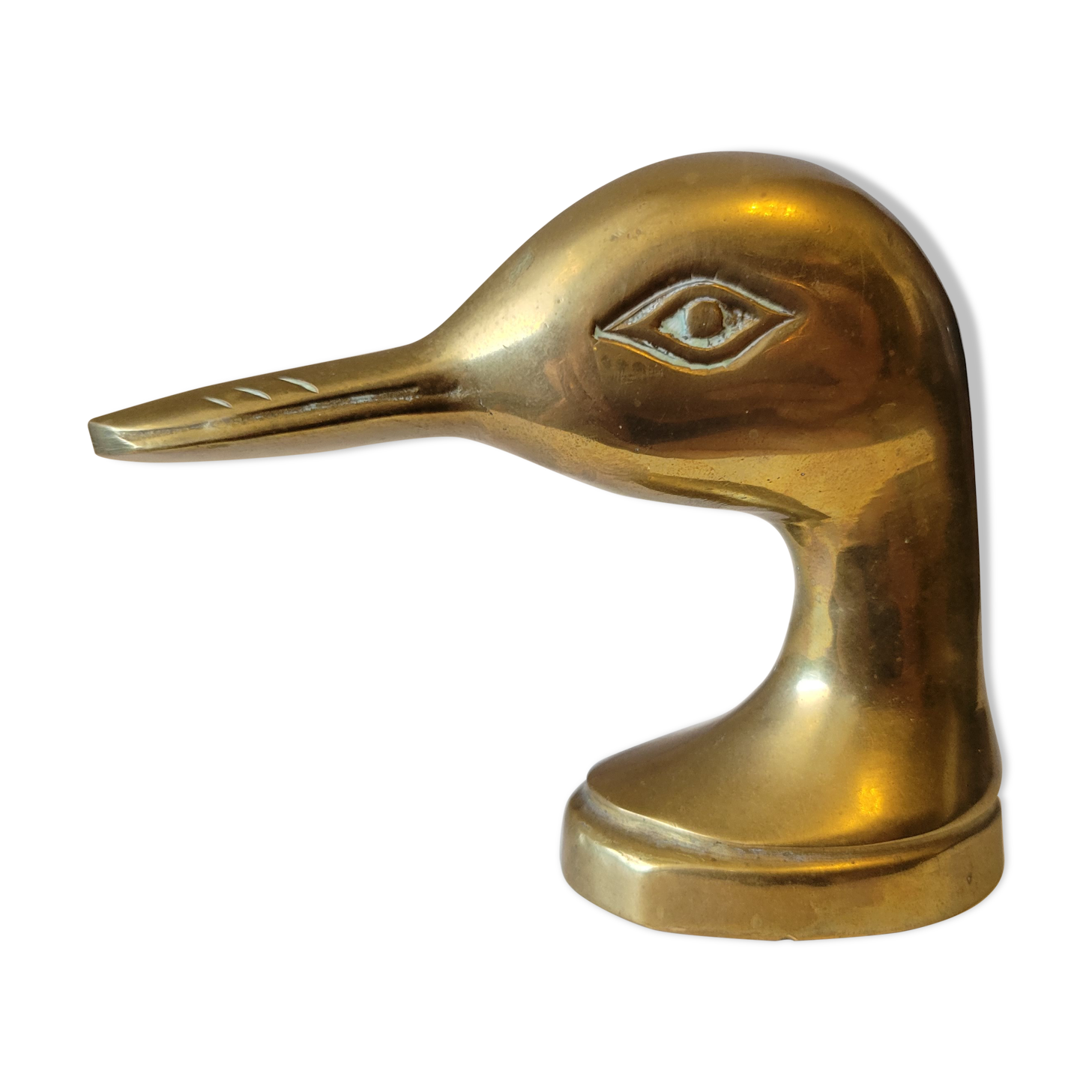 Coat rack wall hook carved brass handle duck head