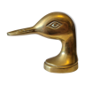 Coat rack wall hook carved brass handle duck head