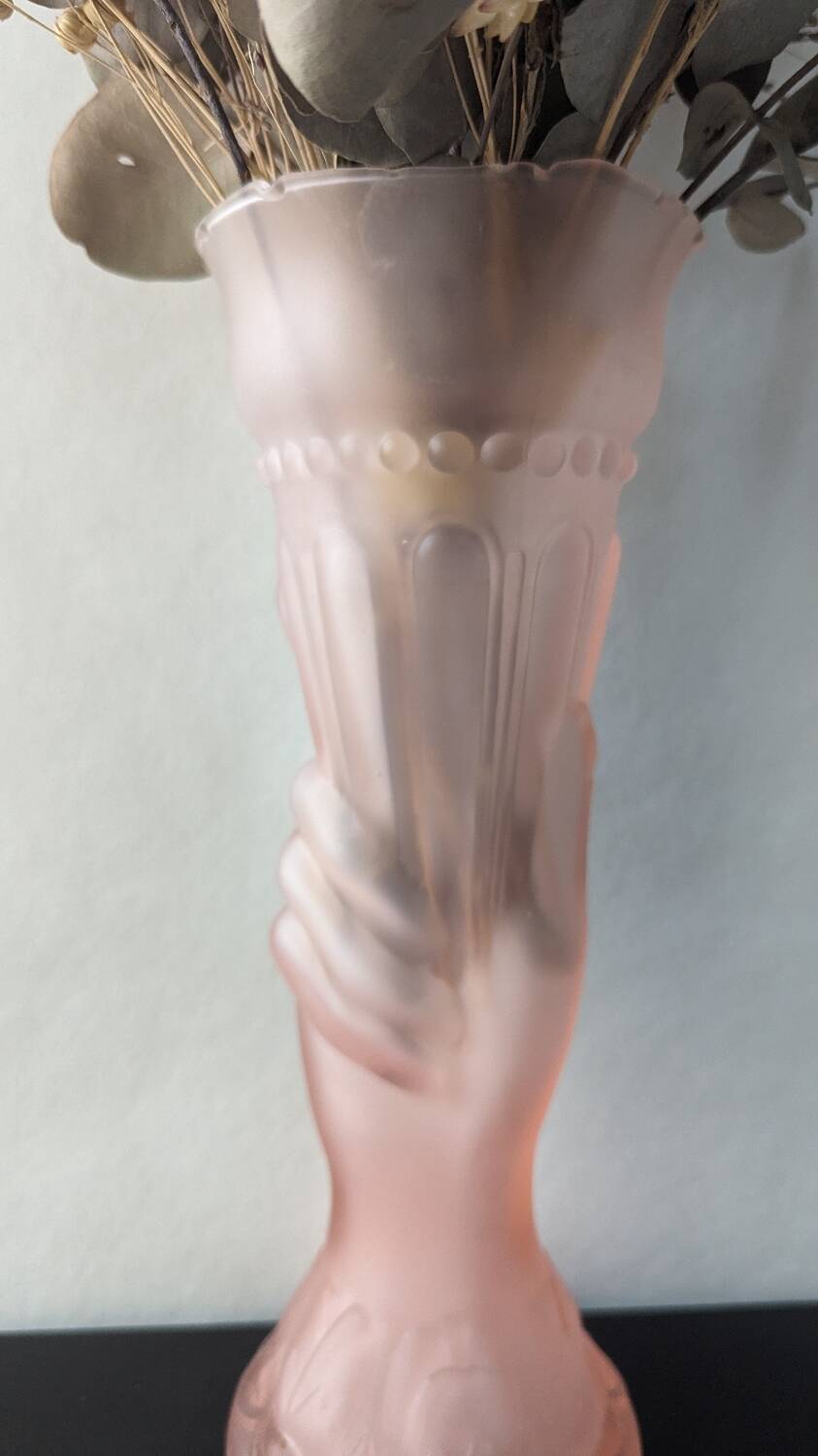 Art deco molded glass vase