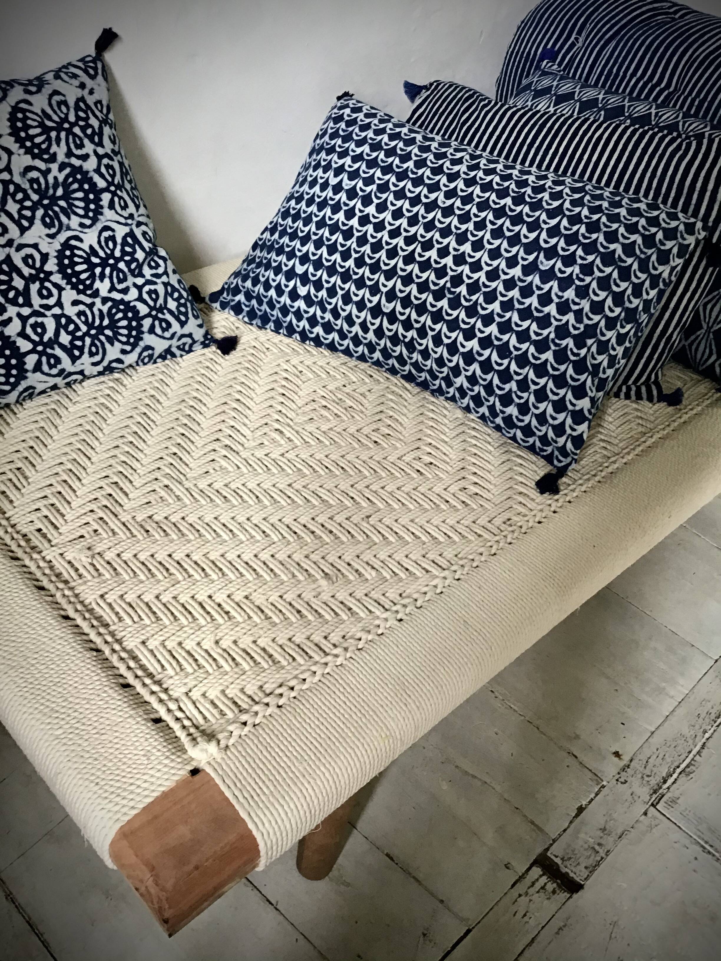 Daybed, charpoy or Indian bed, braided rope