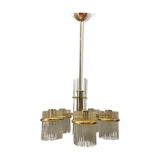 Mid-Century Italian Murano Glass Rod Chandelier, 1980s