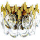 Paire d'appliques vintage, dorées à l'or fin, crystal, années 60