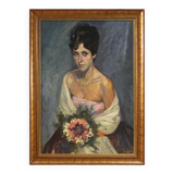 Italian painting portrait of a lady from 20th century
