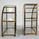 Pair of gilded brass, glass, mirror display cases from the 60s